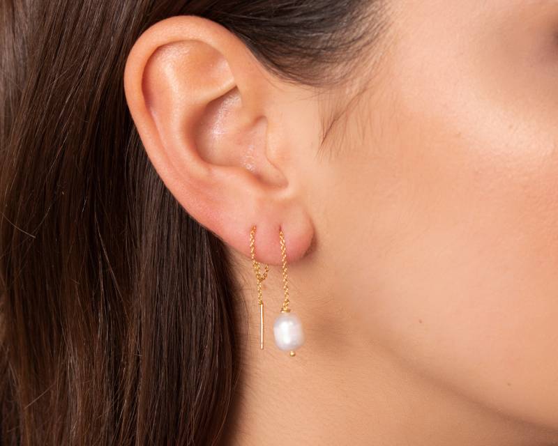 Süsswasserperlen Einfädler Ohrringe Gold Sterling Silber Kette von triumjewelry