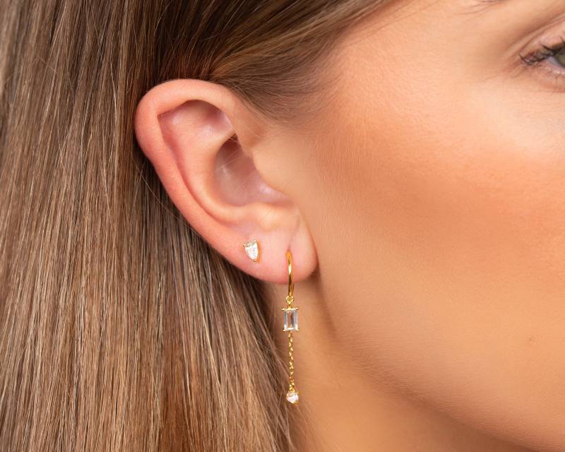 Teardrop Cz Ohrstecker 925 Sterling Silber Helix Piercing von triumjewelry