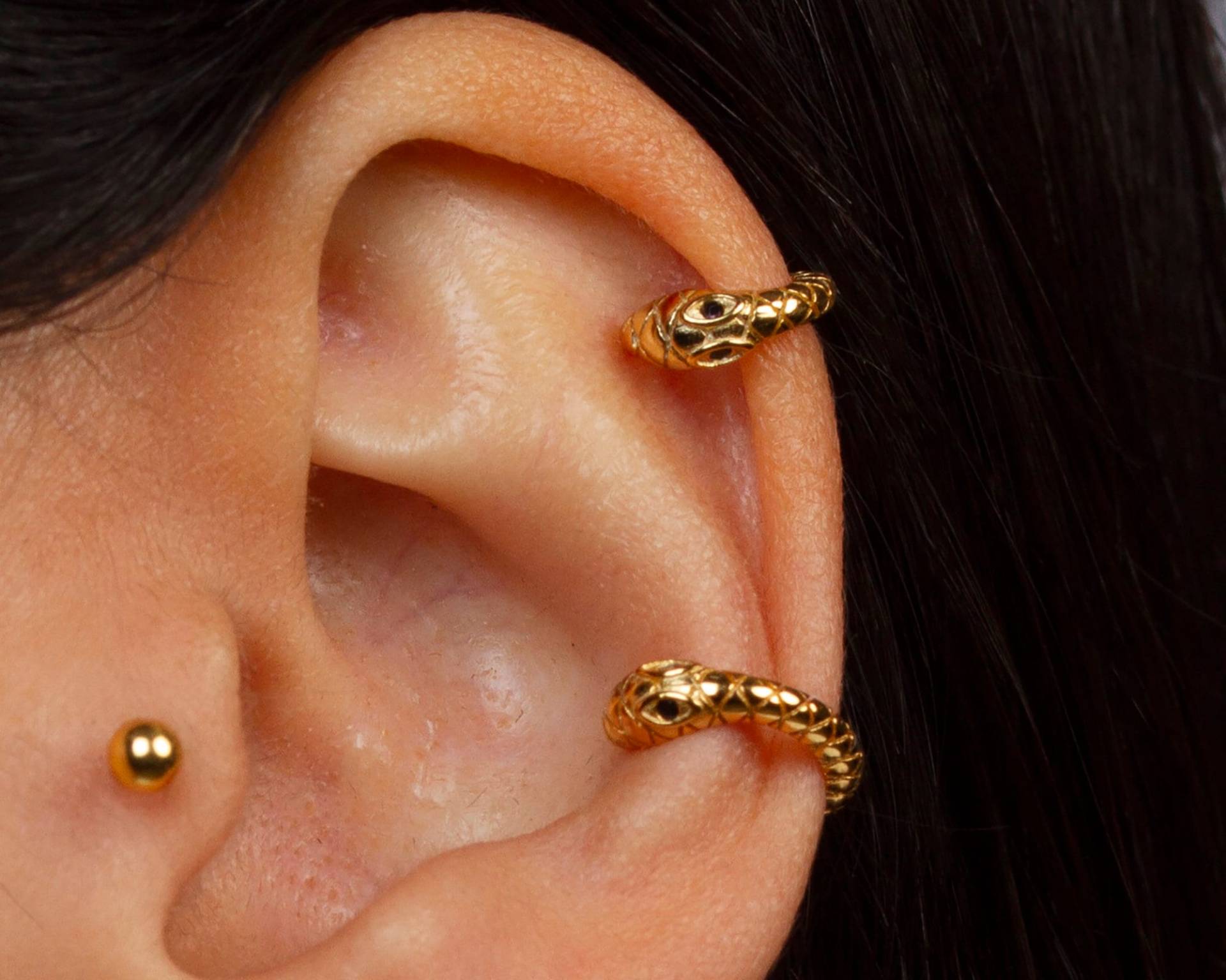 sterling Silber Schlange Ohrmanschette Schwarz Cz Helix Knorpel Ohrring von triumjewelry