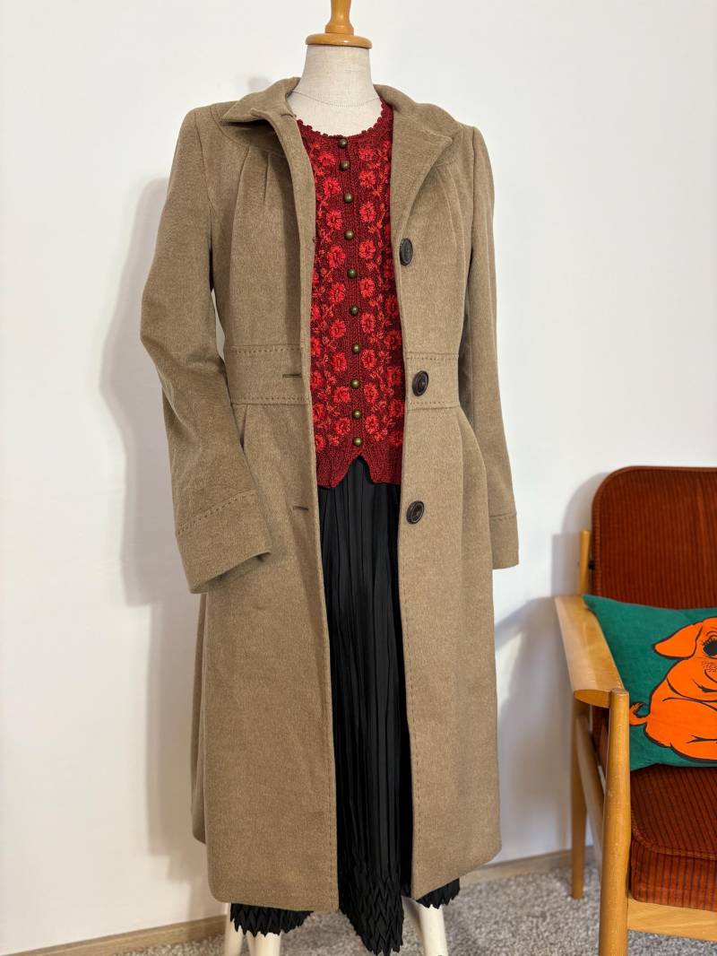 Escada Mantel Aus Wolle & Kamelhaar | Zeitloser Klassiker in Camelbraun, Gr. 36 von trouvelieblingsteile