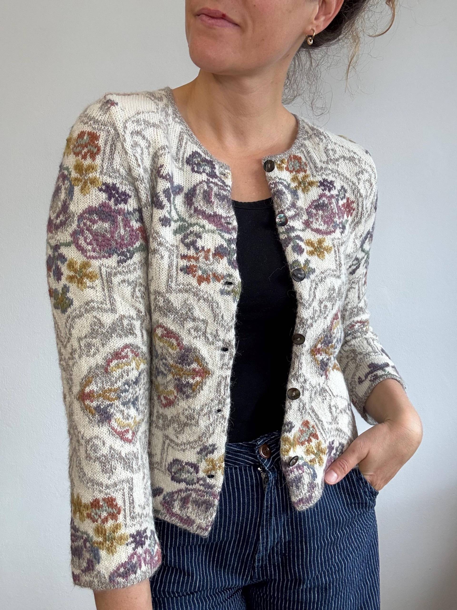 Handarbeit Handmade Handgewebte Gemusterte Strickjacke Cardigan Aus Alpacawolle Alpakawolle Made in Bolivien Wolle Gr36 von trouvelieblingsteile