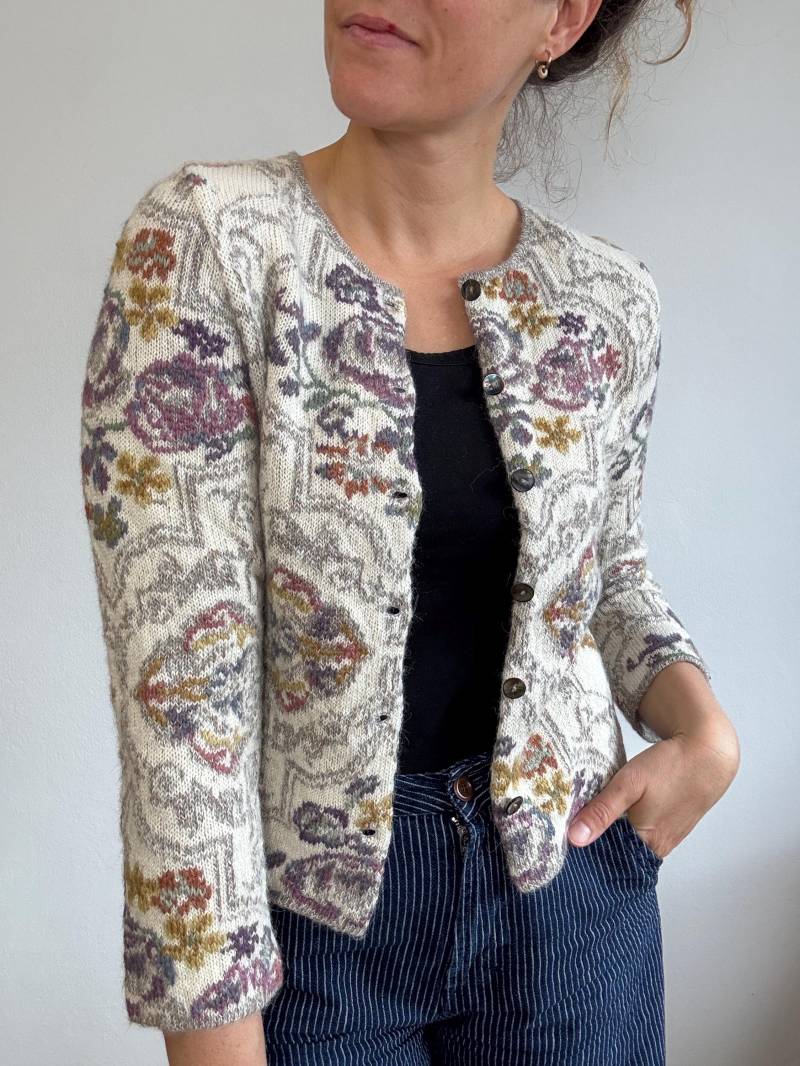 Handarbeit Handmade Handgewebte Gemusterte Strickjacke Cardigan Aus Alpacawolle Alpakawolle Made in Bolivien Wolle Gr36 von trouvelieblingsteile