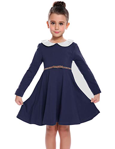 trudge Mädchen Kleider Langarm Kleid Kinder Baumwolle Weihnachte Freizeitkleidn für Feder Herbst Feder Swing Kleid 100 von trudge