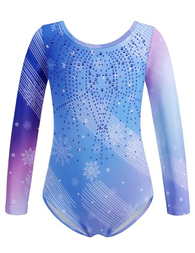 trudge Kinder Turnanzug Gymnastikanzug Mädchen Leotard Langarm Trikot Training Dancewear Gymnastikbody Tanzbekleidung Wettkampf 130 von trudge