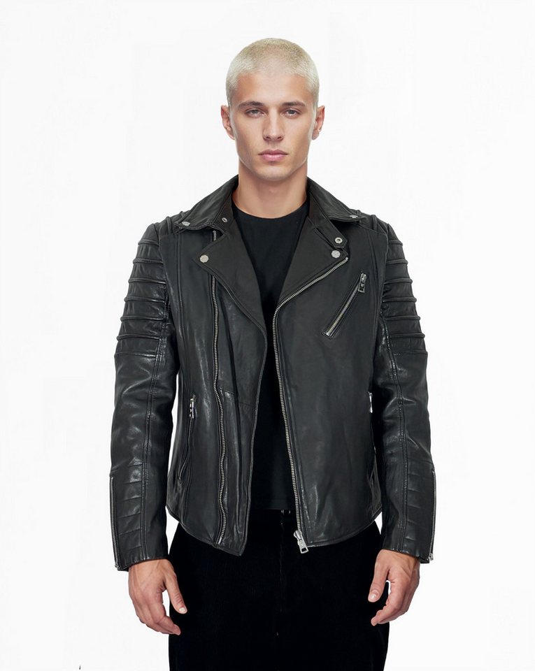 trueprodigy Lederjacke John Mit Paspelierung an Schultern und Ärmeln von trueprodigy