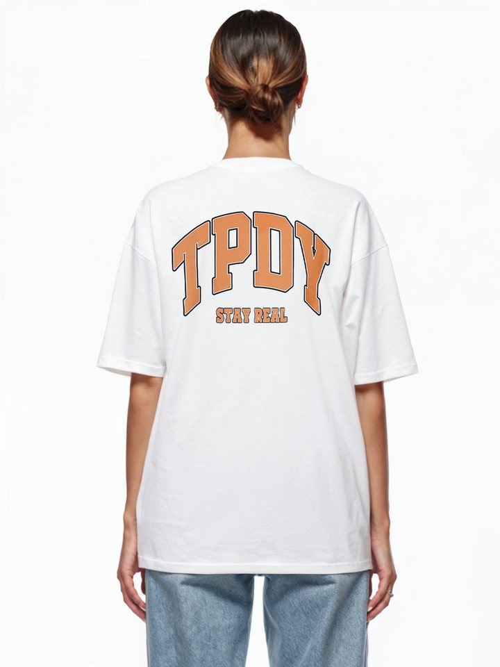 trueprodigy Oversize-Shirt Arin F Logoprint Rundhals dicker Stoff von trueprodigy
