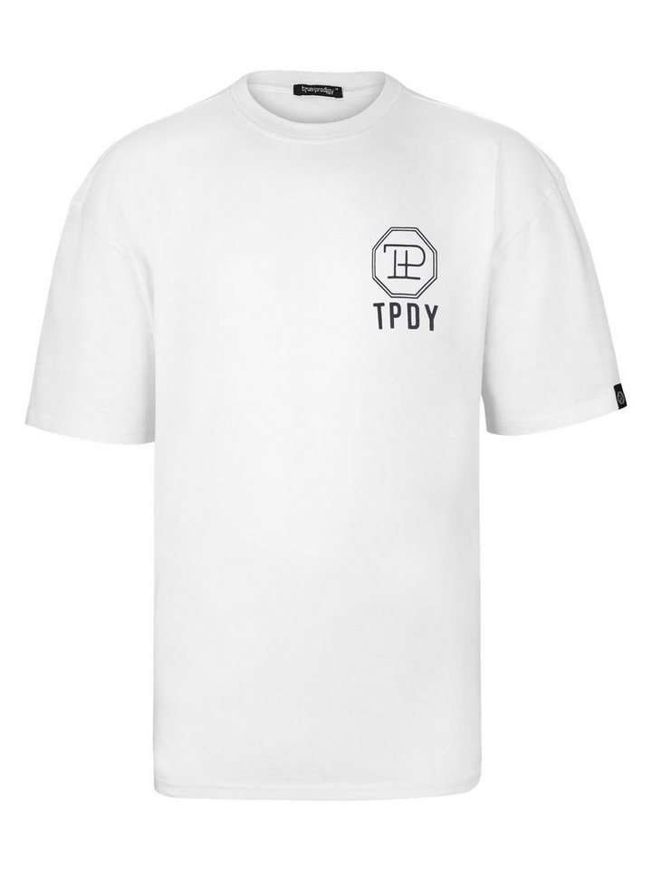 trueprodigy Oversize-Shirt Drew Logoprint Rundhals dicker Stoff von trueprodigy