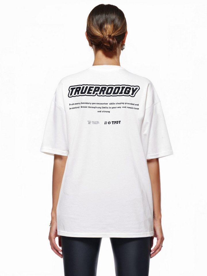 trueprodigy Oversize-Shirt Eden F Logoprint Rundhals dicker Stoff von trueprodigy