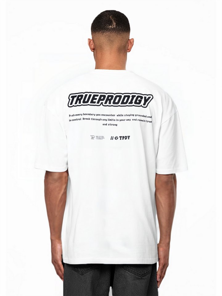 trueprodigy Oversize-Shirt Eden Logoprint Rundhals dicker Stoff von trueprodigy