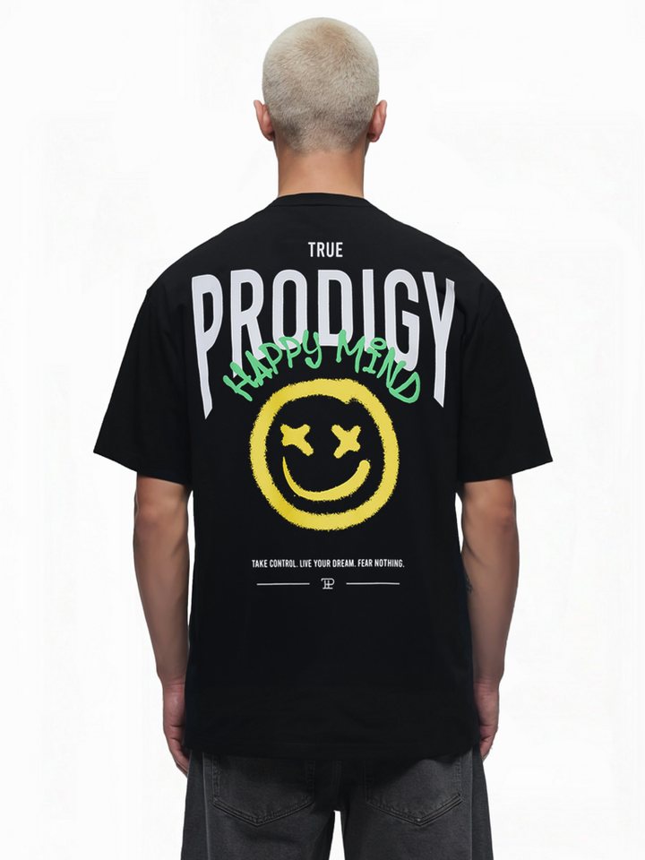 trueprodigy Oversize-Shirt Hajin Logoprint Rundhals dicker Stoff von trueprodigy