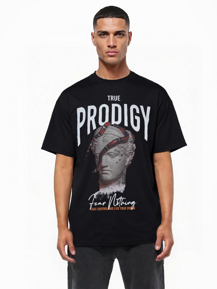trueprodigy Oversize-Shirt Jamie Logoprint Rundhals dicker Stoff von trueprodigy