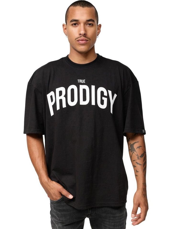 trueprodigy Oversize-Shirt Jordan Logoprint Rundhals dicker Stoff von trueprodigy