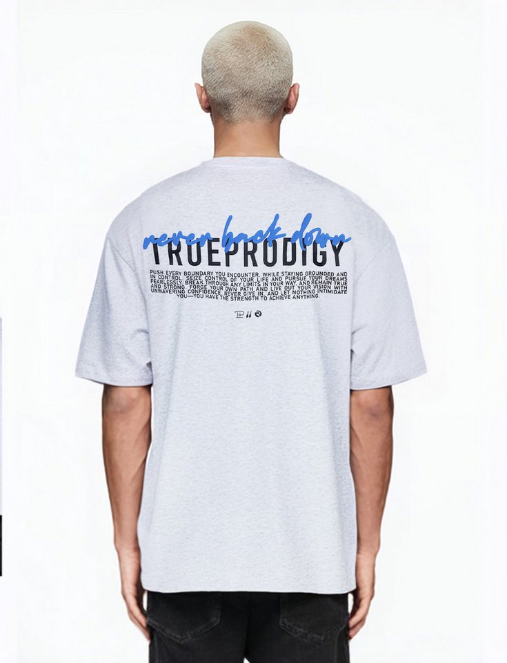 trueprodigy Oversize-Shirt Lior Logoprint Rundhals dicker Stoff von trueprodigy
