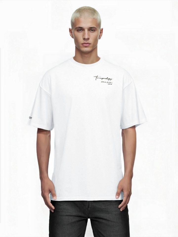 trueprodigy Oversize-Shirt Marin Logoprint Rundhals dicker Stoff von trueprodigy