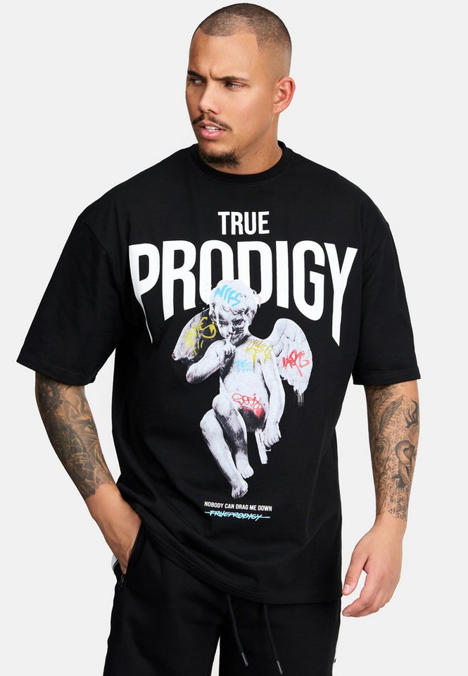 trueprodigy Oversize-Shirt Miles Logoprint Rundhals dicker Stoff von trueprodigy