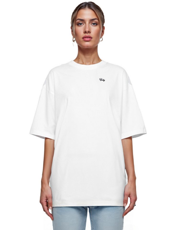 trueprodigy Oversize-Shirt Nika F Logostickerei Rundhals dicker Stoff von trueprodigy