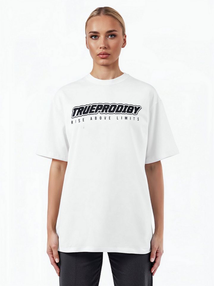 trueprodigy Oversize-Shirt Toni F Logoprint Rundhals dicker Stoff von trueprodigy