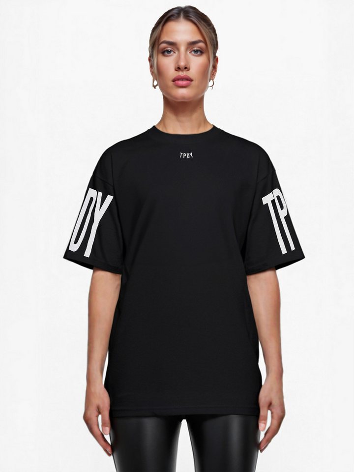 trueprodigy Oversize-Shirt Viktor F Logoprint Rundhals dicker Stoff von trueprodigy