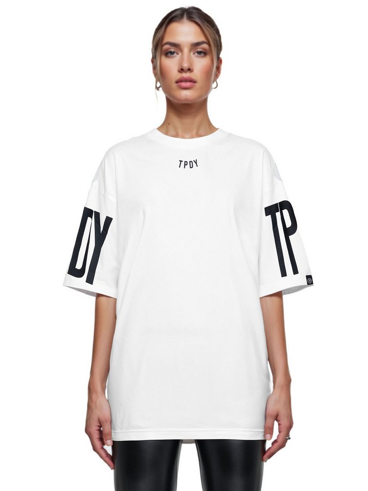 trueprodigy Oversize-Shirt Viktor F Logoprint Rundhals dicker Stoff von trueprodigy