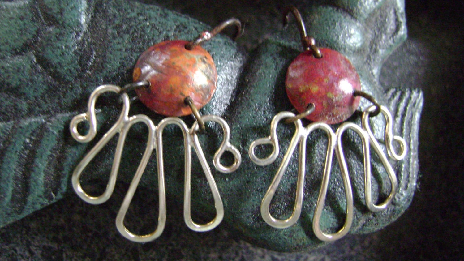 Black Eyed Susan - Silber- Und Kupferohrringe, Ohrringe, Blumenohrringe, Gemischtes Metall, Kunsthandwerksschmuck, Gebranntes Orange, Se204 von truformjewelry