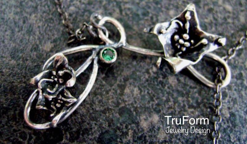 Clematis - Einzigartige Floral Braut Halskette, Hochzeit Geschenk Für Mama, Sterling Schmuck, Blumenschmuck, Wj417 von truformjewelry