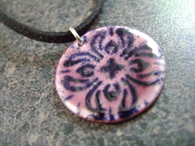 Pink Mandala - Mandala Anhänger, Emaille Halskette, Schmuck, Spirituelle Spirituellen Rosa Ep10 von truformjewelry