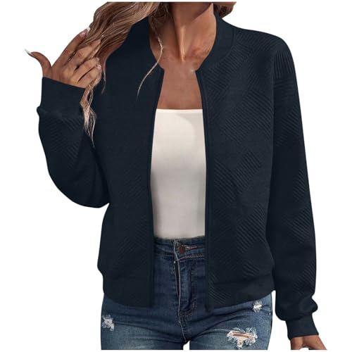 Bomberjacke Damen Kurze Blouson Jacke Casual Pilotenjacke Leichte Sommerjacke Langarm Fliegerjacke Outwear Zip Up Solid Outdoorjacke Elegant Übergangsjacke Frühling Sweatjacke Herbst Coat Bomberjacke Damen Kurze Blouson Jacke Casual Pilotenjacke Leichte Sommerjacke Langarm Fliegerjacke Outwear Zip Up Solid Outdoorjacke Elegant Übergangsjacke Frühling Sweatjacke Herbst Coat von tsaChick