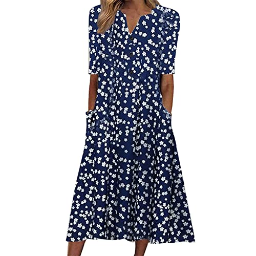 Maxilangkleid Stitching Blumenmuster Kleider Familiekleidung Partykleid Strandkleid Mutter und Mädchen S-3XL von tsaChick
