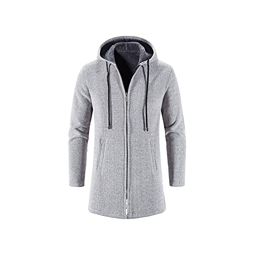 Outdoor Jacken FüR Damen Lang Strickjacke für Herren moderne Mode Herbst lang lässig solide mit Kapuze gestrickte Strickjacke &J1488 von tsaChick