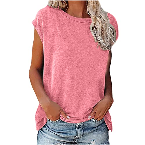 Tshirt Kleid Bluse Damen Elegant ärmellose t-Shirt Crop Tops Shirt Oberteile Frauen Schwarz Kleidung Frau Sommer Shirts Top Damen V-Ausschnitte Tshirt Casual Rundhals Klamotten Teenager Mädchen von tsaChick