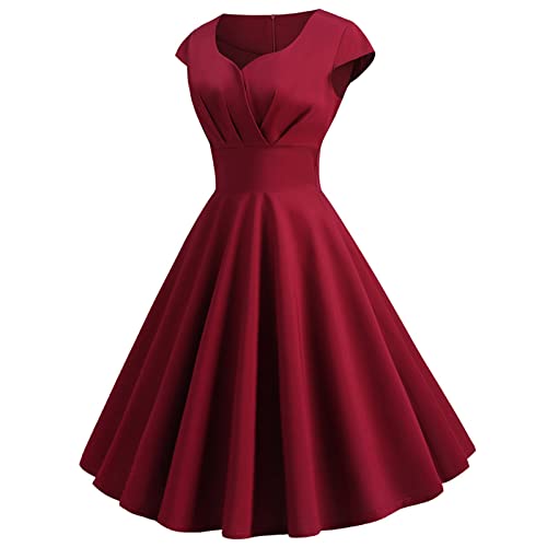 tsaChick Abendkleid Damen Lang Neckholder Kleid Damen Cocktailkleid Elegant für Hochzeit Abschlusskleid Chiffon Spitzenkleid Wine L 38 von tsaChick