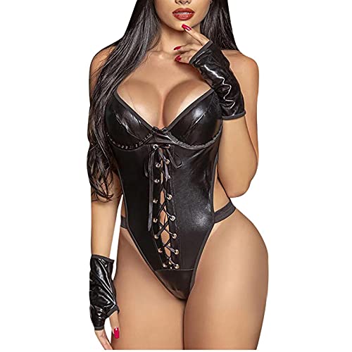 tsaChick Babydoll Dessous Sexy Mit Strapse Nachthemd Damen Sexy Dessous Dessus Babydoll Damen Sexy Dessous Sets Sexy KostüMe Satin Nachthemd ErotikwäSche Desouses FüR Frauen Nachthemd Schwarz XXL von tsaChick