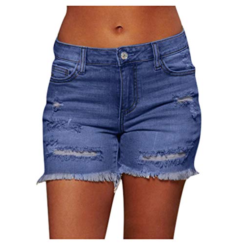 tsaChick Baggy Jeans Damen Sale Angebot Jeans Damen Weites Bein Shorts MittlereTaille Drop Crotch Jeans Shorts Damen High Waist Kurz 7/8 Jeans Damen Stretch Jeans Knopfleiste NZA18 von tsaChick