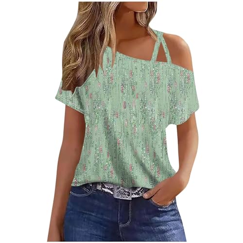 tsaChick Bluse Damen Elegant Bedruckte Lässige Modische Spreizkragen Kurzarm Bluse Alltagsleben Sale Mode Mode Sommer Damen Oberteile Lose italienische italienische Damen Damen 2024 Neu X953 von tsaChick
