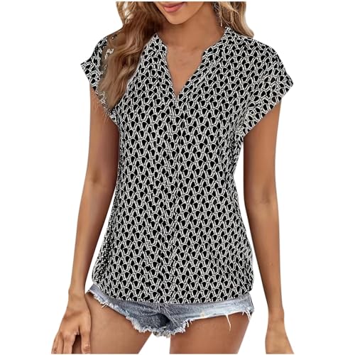 tsaChick Bluse Damen Sale Angebote Blusen & Tuniken FüR Damen Short Sleeve Bandeau Stretch Longtops Damen Lang Casual Sommer V Ausschnitt Solid Kalte Schulter Kostüm-Oberteile für Erwachsene DXH43 von tsaChick
