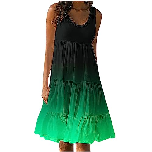 tsaChick Boho Kleid Damen weiß, Rockabilly Kleider Damen XXXXL rot, Sommerkleid Damen midi leinen, Rockabilly Kleider Damen Sommer, Sommerkleid Damen schwarz weiß, Green XL von tsaChick