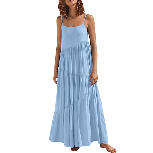 tsaChick Brautkleider Für Schwangere Damenmode Freizeitkleider Lose Kleider Schulter Strand Lange Sommerkleider Halter Rundhalsausschnitt Kleider Sommerkleid Damen Kurz Sexy Wickelkleid Sommer von tsaChick