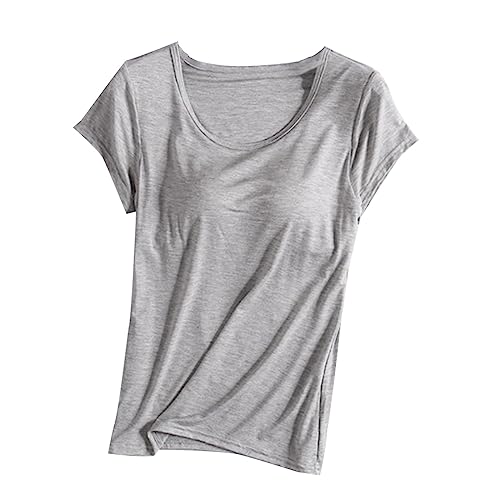 tsaChick Camisole Top Damen Basic Tank Top mit integriertem BH Mieder Slim Fit Weste gepolstertes Unterhemd BH Hemd U-Ausschnitt Bauchweg Shapewear Top Trägertop Body Shaper Spaghettiträger Oberteil von tsaChick