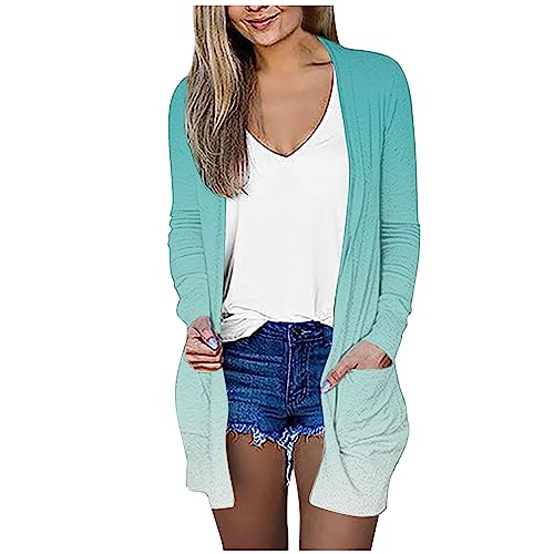 tsaChick Cardigan Damen Damen Strickjacke mit Knöpfen Langarm Leichter Cardigan Lang Dünne Jacke Casual Top von tsaChick