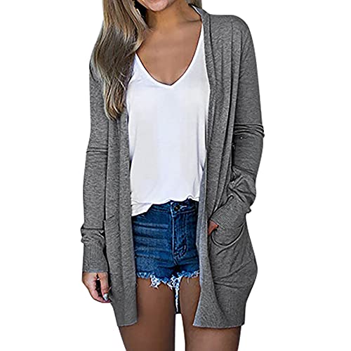 tsaChick Cardigan Damen Kurz Strickjacke Damen Lang Cardigan Casual Sommer Leichter Lockere Cardigan Dünne Jacke Langarm Cardigan von tsaChick