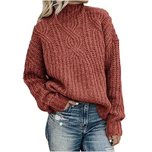 tsaChick Damen Hemd Sommer Women's Fashion Casual High Hals Langarm Solid Farbe Warm Herbst Und Winter Kleidung Shirt Sweatshirt Pullover Damen Kapuzenpullover Sweatjacke Damen Sweater Grau von tsaChick