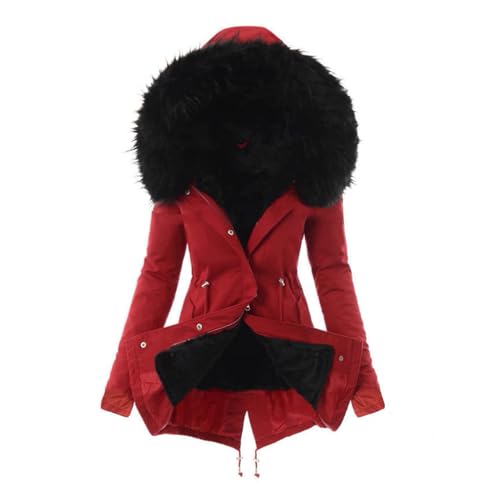 tsaChick Damen Jacke Winter Mantel Frauen Wintermantel Warme Winter Jacke Lange Mäntel Gefüttert Teddyfell Dicker Fleecejacke Mode Outdoorjacke Slim fit Winterparka Mantel Damen Lang Winter S-5XL von tsaChick
