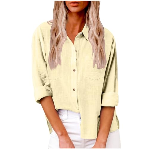 tsaChick Damen Oberteile Party Sommer Tshirt Damen T-Shirt Basic Smile Bedrucken Rundhalsausschnitt Oberteile Baumwolle Casual Damen Kurzarm Bluse Tops Elegant Sportshirt Gelb S von tsaChick