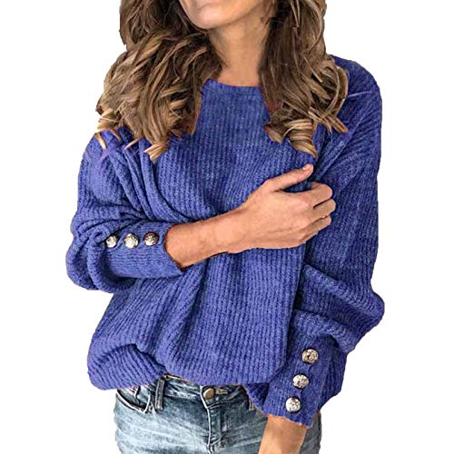 tsaChick Damen Pullover Strickjacken Sweater V Ausschnitt Sweater Damen Casual Soild Langarm Knopf Strick Pullover V Ausschnitt Pullover Mantel S-5XL von tsaChick