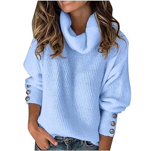 tsaChick Damen Pullover Strickjacken Sweater V Ausschnitt Sweater Damen Casual Soild Langarm Knopf Strick Pullover V Ausschnitt Pullover Mantel S-5XL von tsaChick