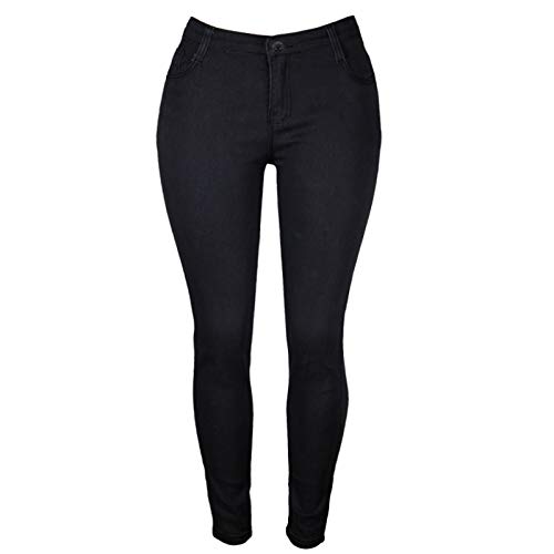 tsaChick Damen Skinny Jeans Plus Size Mode lässige Bleistifthose 4329 Black 52 von tsaChick