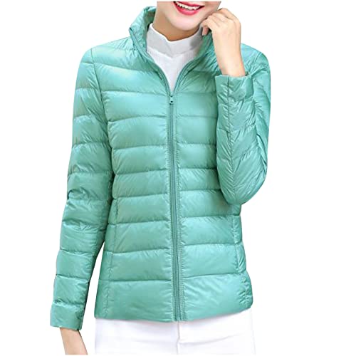 tsaChick Damen Steppjacke Damen leichte Übergangsjacke Steppjacke mit Kapuze Samtpfote Leichte Outdoor Puffer Jacket Gepolstert Winterjacke Damen Parka S-5XL von tsaChick