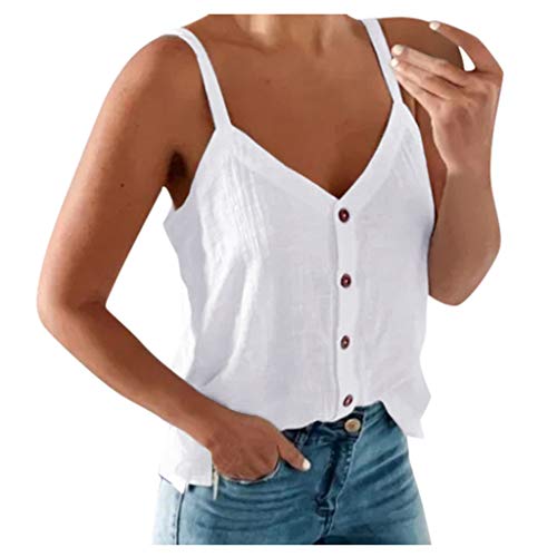 tsaChick Damen Tshirt Sommer V Ausschnitt Oberteile Damen BH-Hemd mit Spitze Unterhemd mit integriertem Bustier Weiß S von tsaChick
