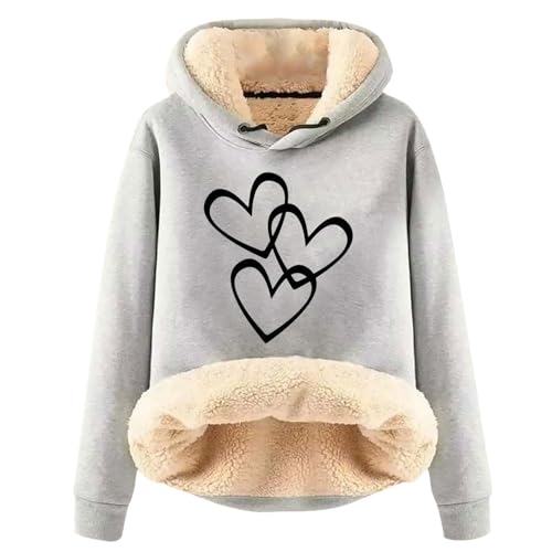 tsaChick Damen Winterpullover Hoodie Damen Kapuzenpullover mit Fleece Gefütterte Kuschelig Warmer Innenfutter Sweaterpullover Damen Hoodie Lang S-3XL von tsaChick