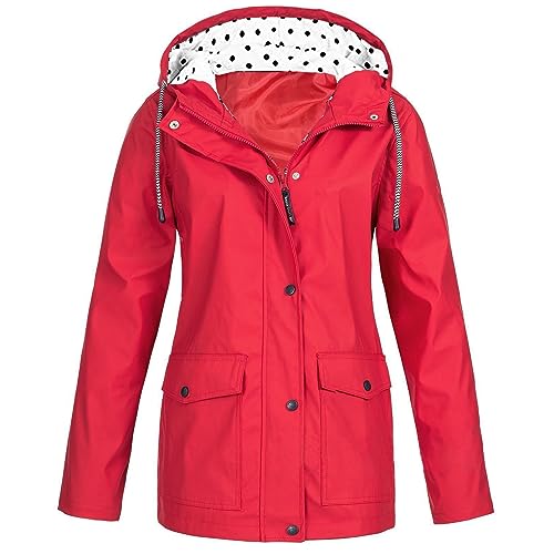 tsaChick Friesennerz Damen Friesennerz Regenmantel Kapuze Wasserdicht Wetterfest Windbreaker üBergangsjacke Regenjacke von tsaChick